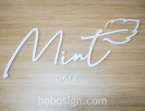 อักษรพลาสวูด Mint Cafe